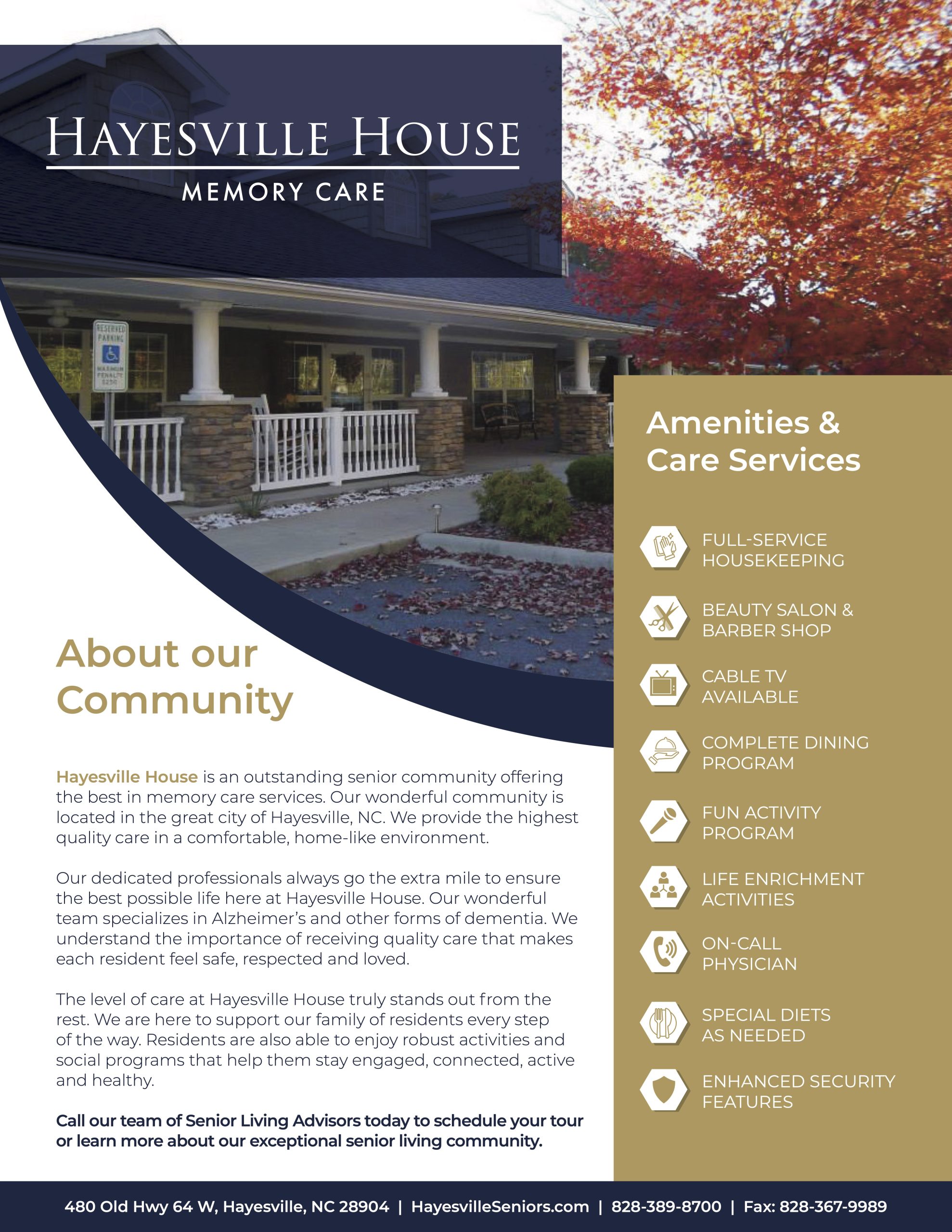 Hayesville House- About our Services